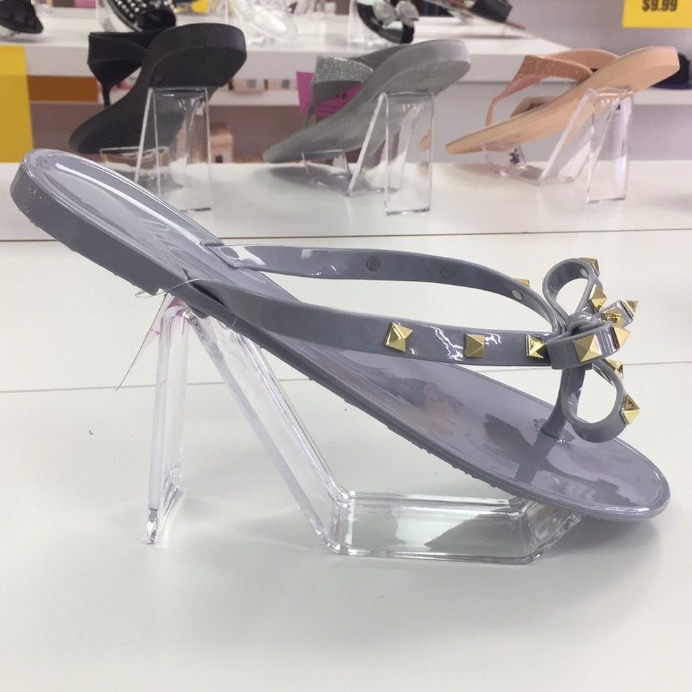 Women jelly bow rockstud sandals